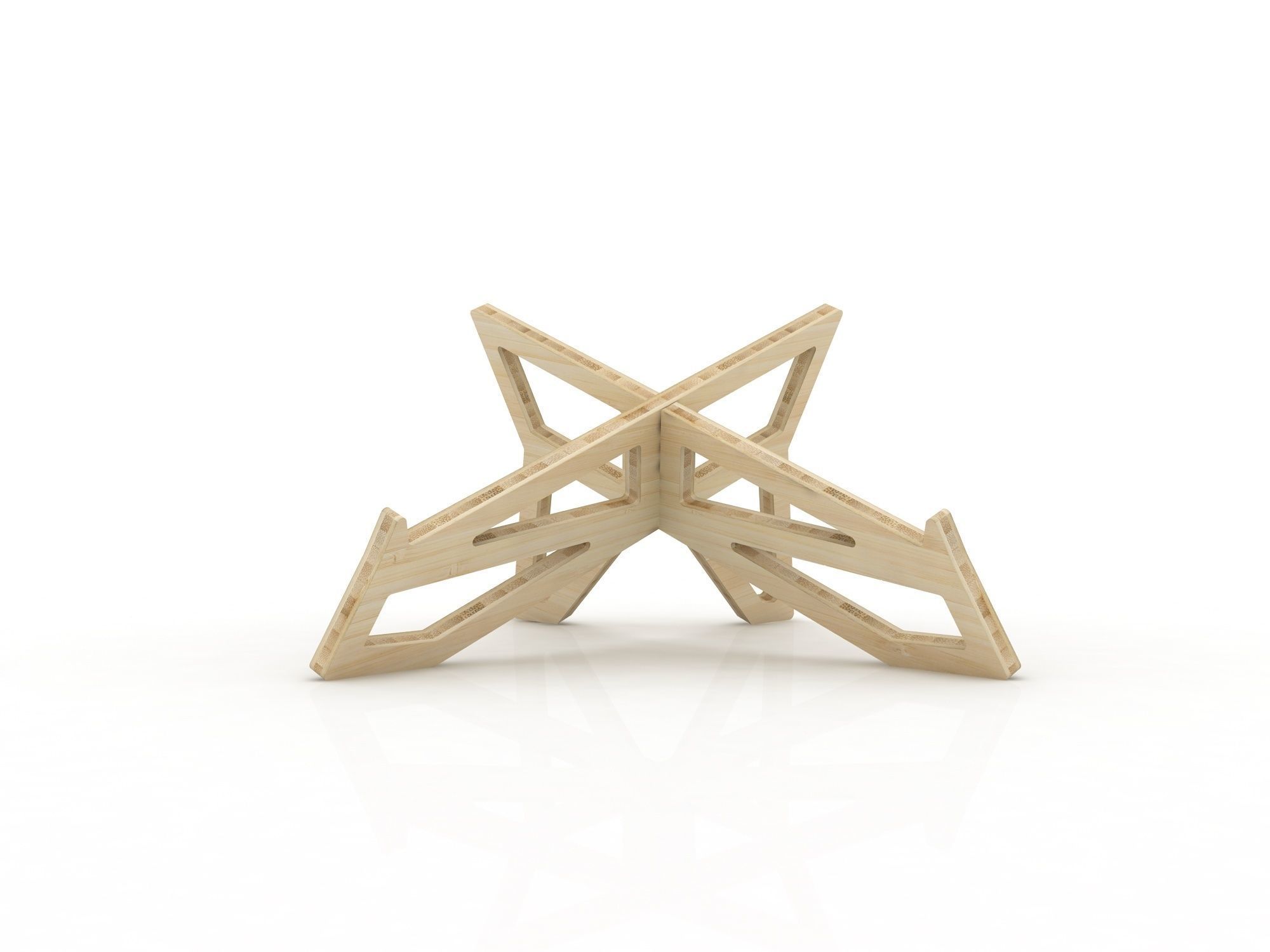 Bamboo Laptop Stand 3D model_1