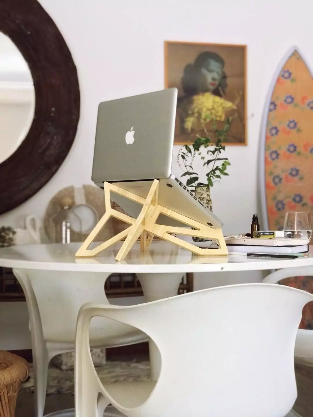 Bamboo Laptop Stand 3D model_0