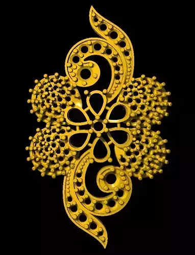 Sidepiece ornate gold flower