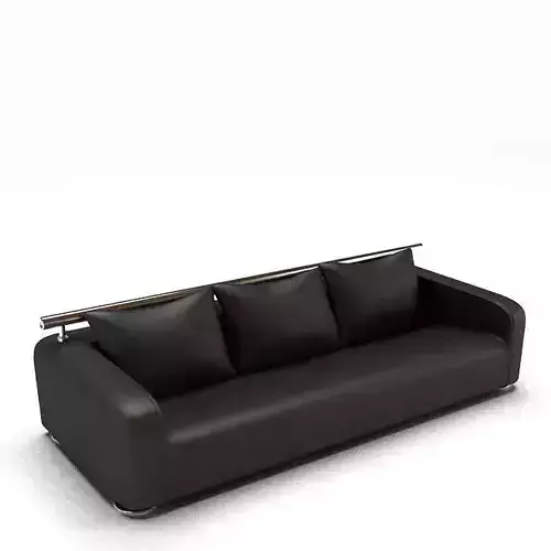 Black Sofa With Chrome Accents