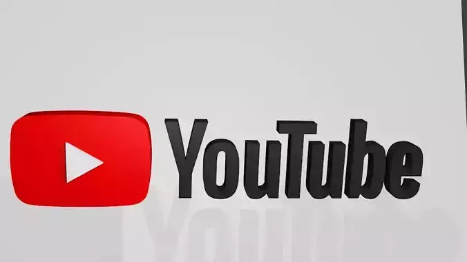 Youtube 3D logo 3D model