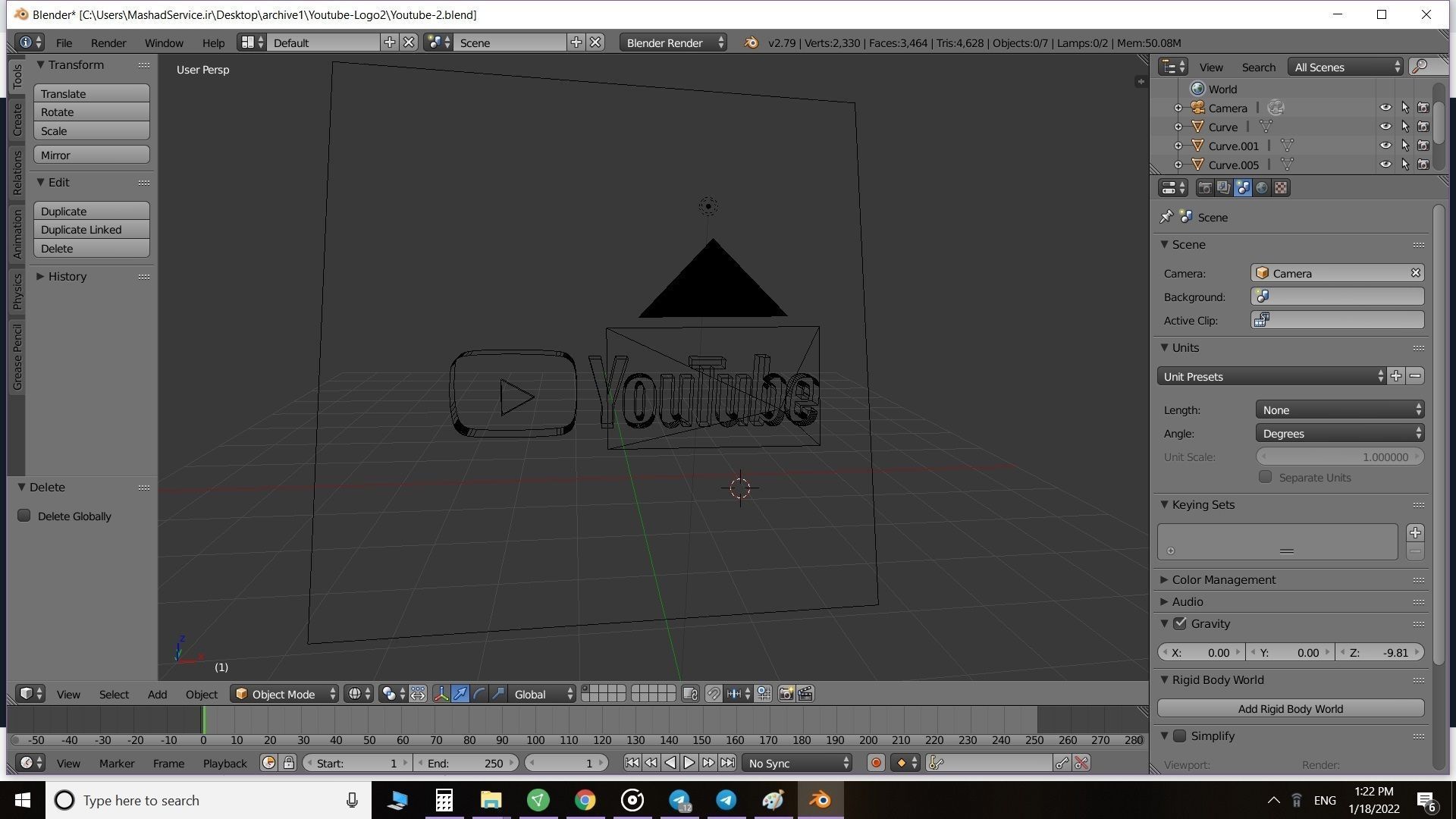 Youtube 3D logo 3D model_4