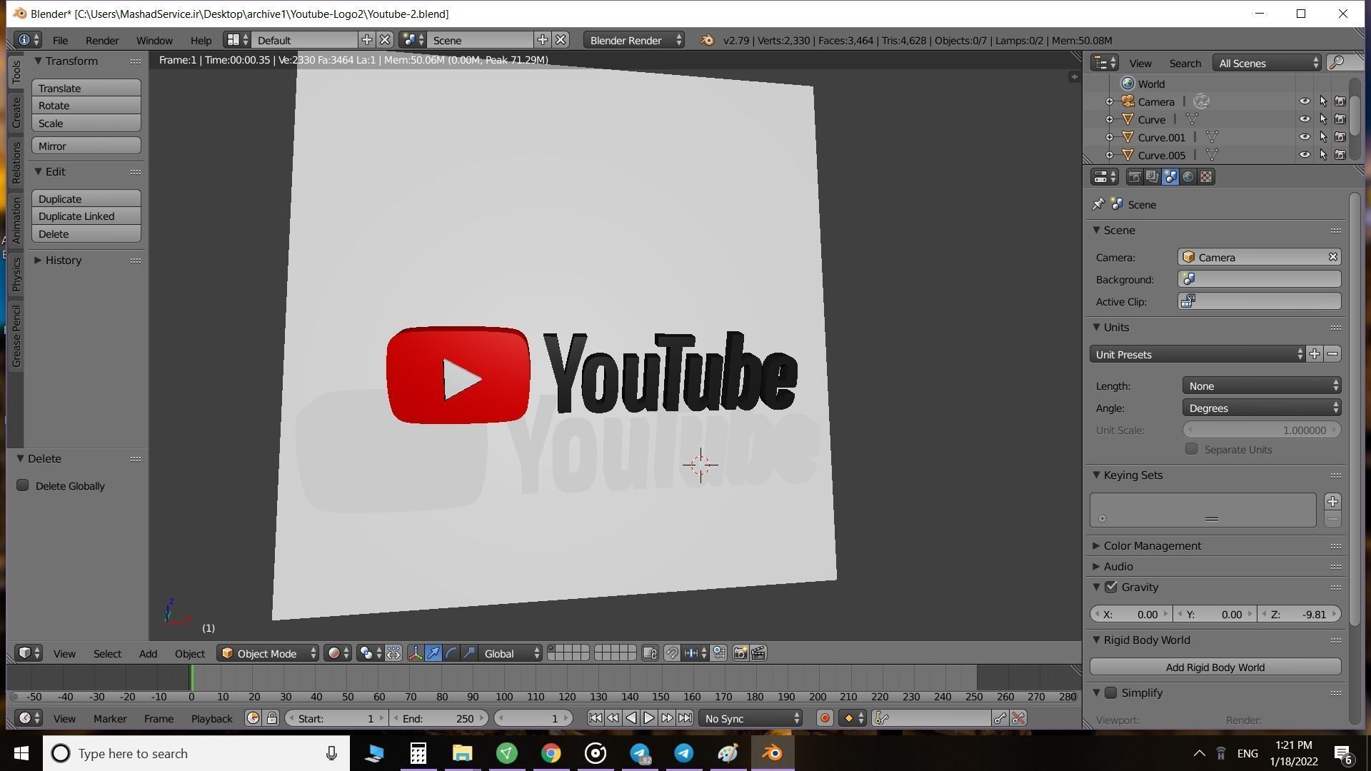 Youtube 3D logo 3D model_3