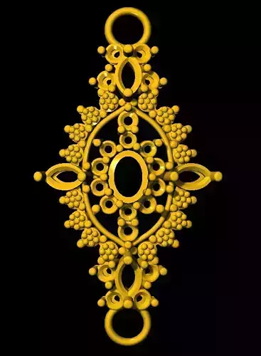 Sidepiece ornate gold pendant