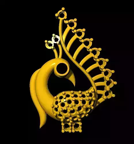 Sidepiece golden peacock