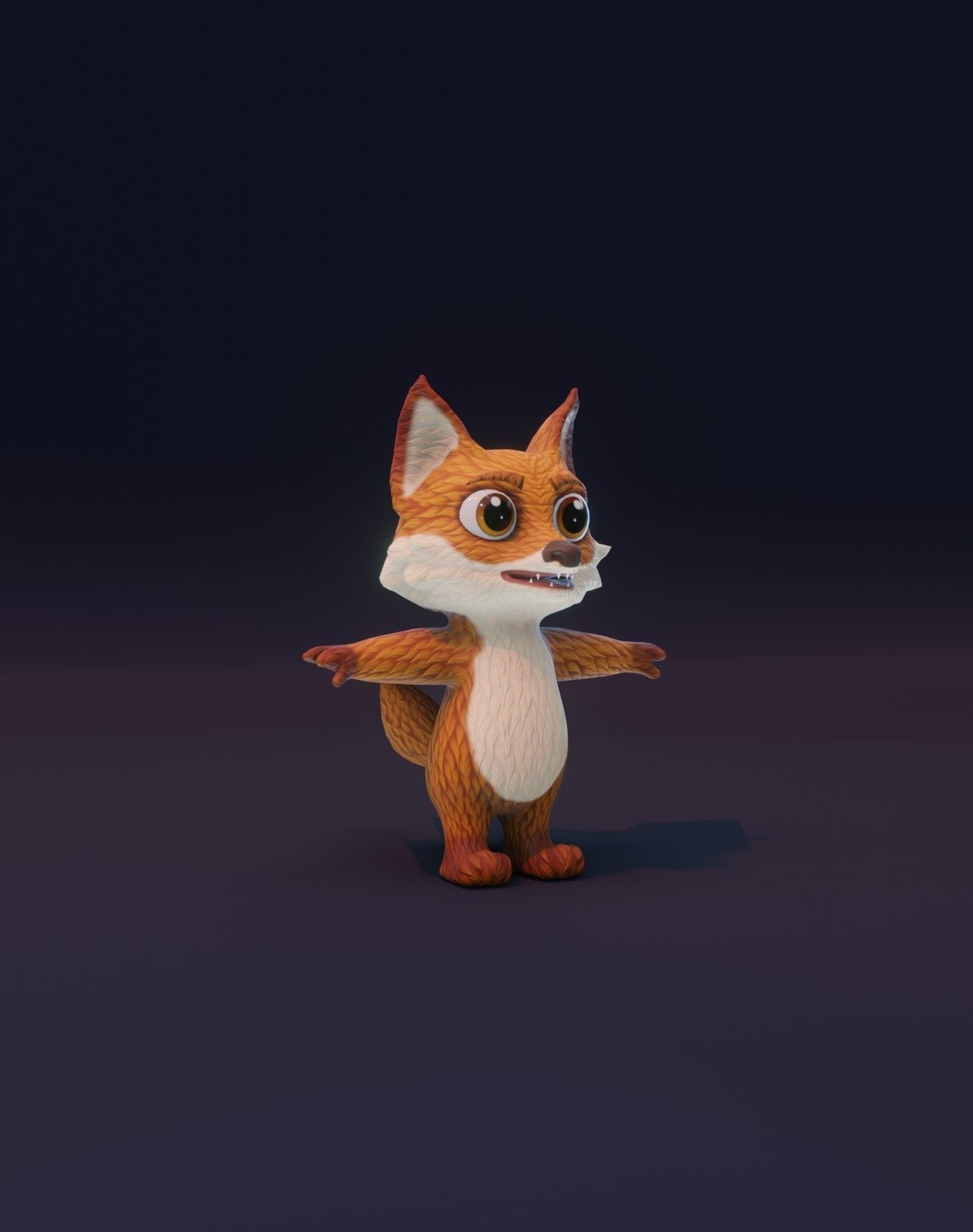 Cartoon Fox Animated 3D Model Low-poly 3D model_17