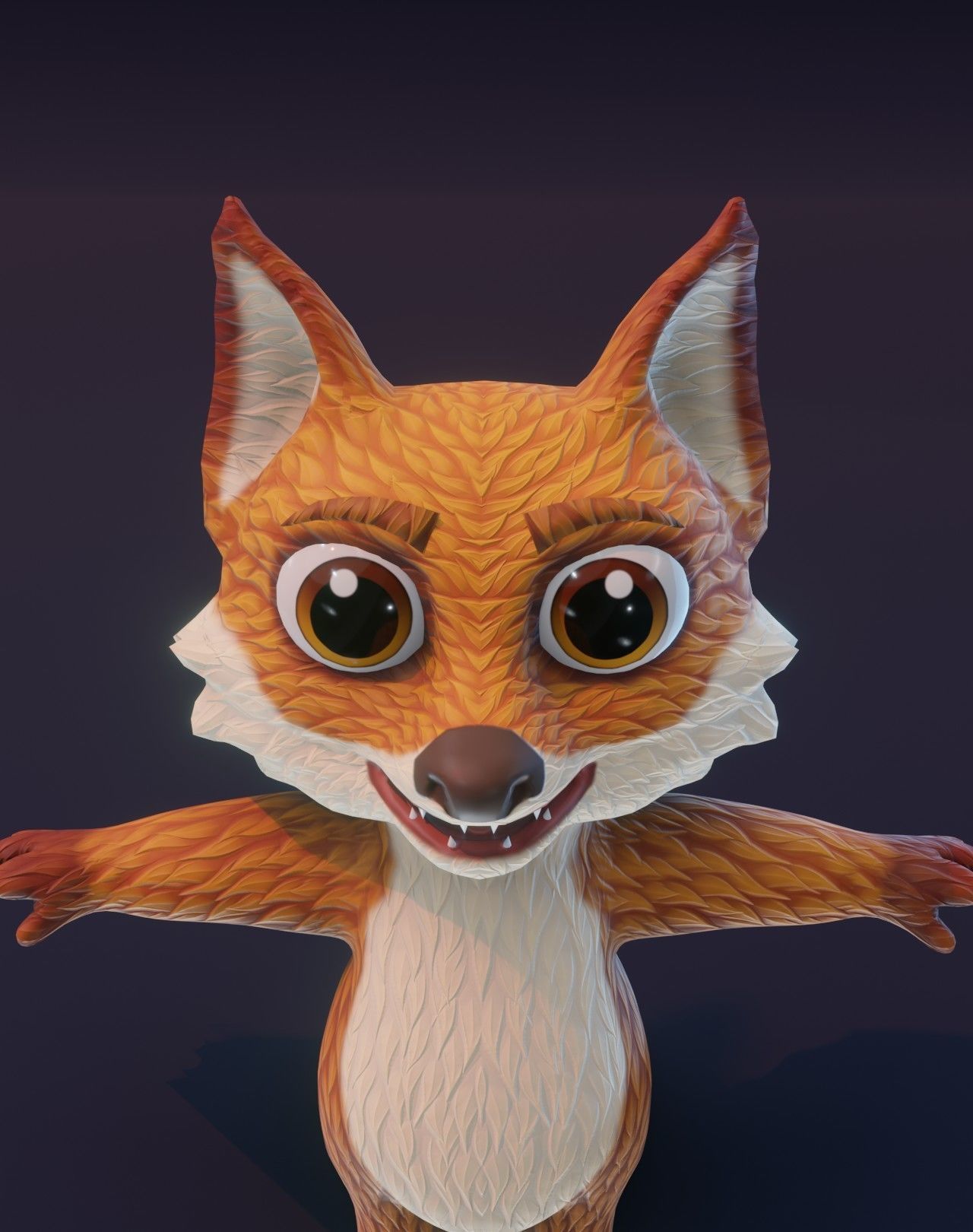 Cartoon Fox Animated 3D Model Low-poly 3D model_19