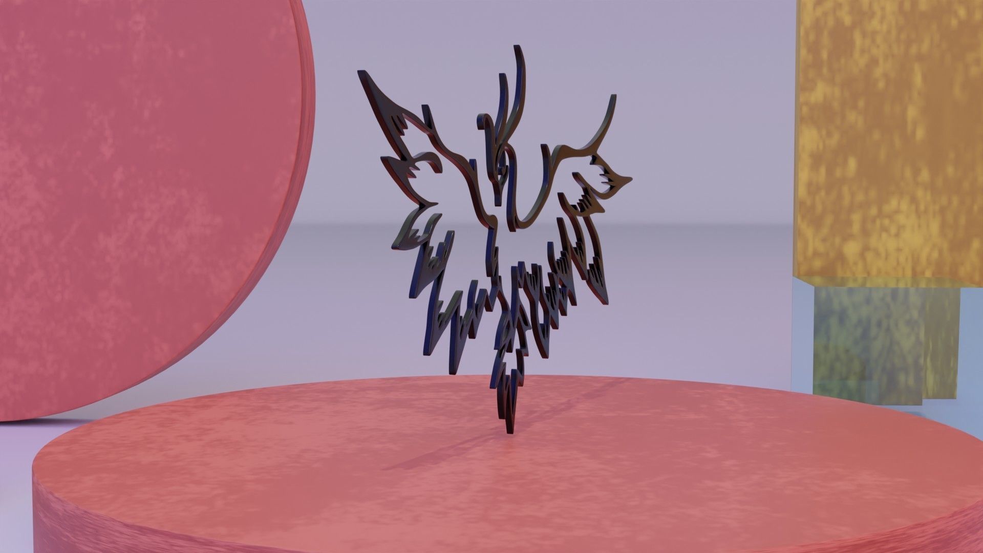 Phoenix - Immortal bird 04 Low-poly 3D model_11