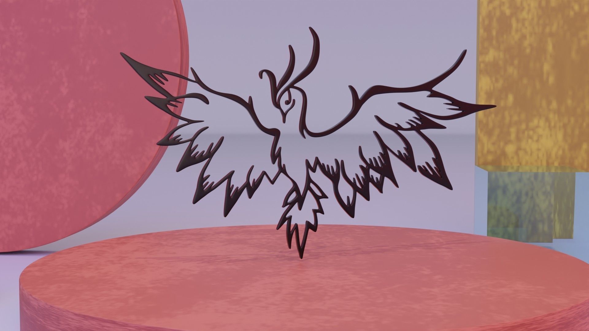 Phoenix - Immortal bird 04 Low-poly 3D model_8