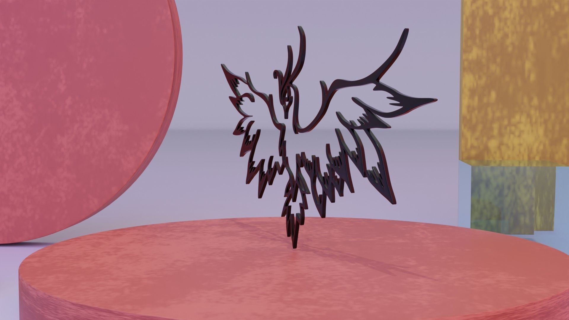 Phoenix - Immortal bird 04 Low-poly 3D model_3