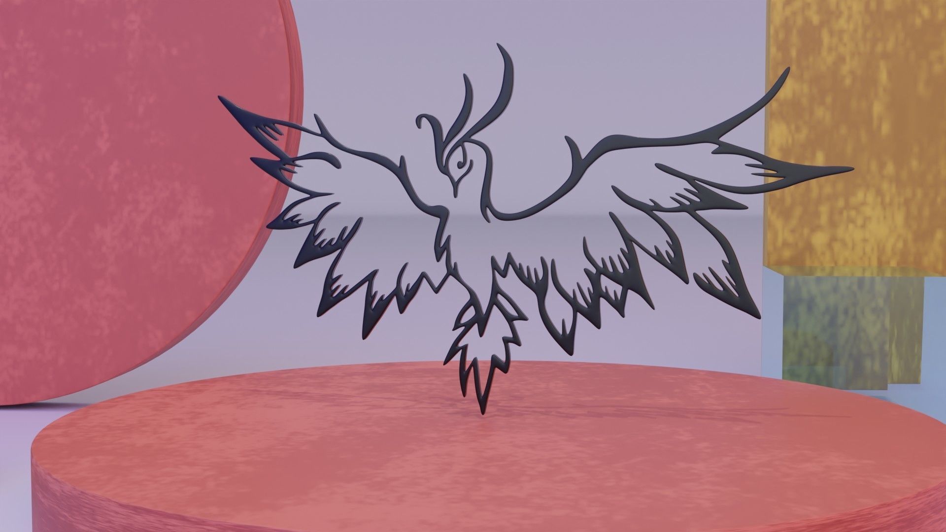 Phoenix - Immortal bird 04 Low-poly 3D model_6