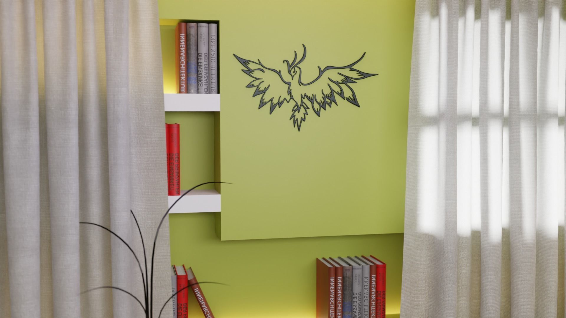 Phoenix - Immortal bird 04 Low-poly 3D model_12