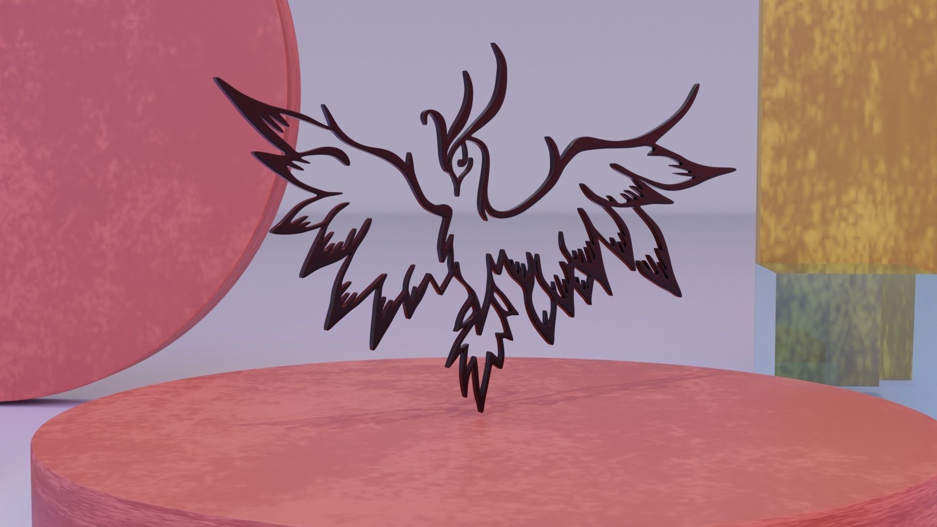 Phoenix - Immortal bird 04 Low-poly 3D model_9
