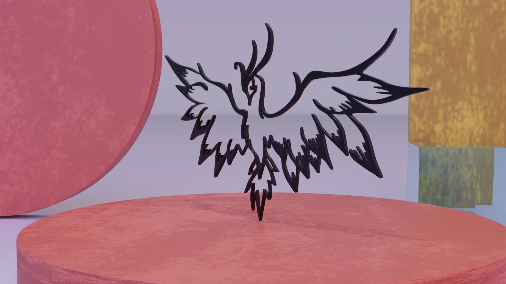 Phoenix - Immortal bird 04 Low-poly 3D model_4