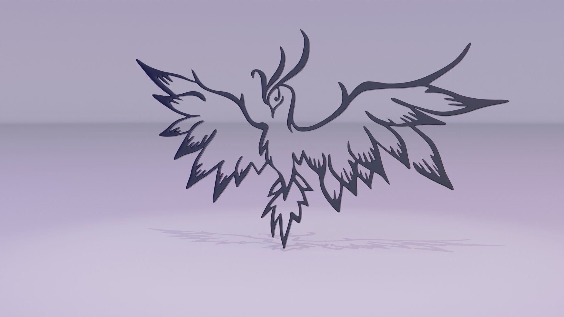 Phoenix - Immortal bird 04 Low-poly 3D model_16