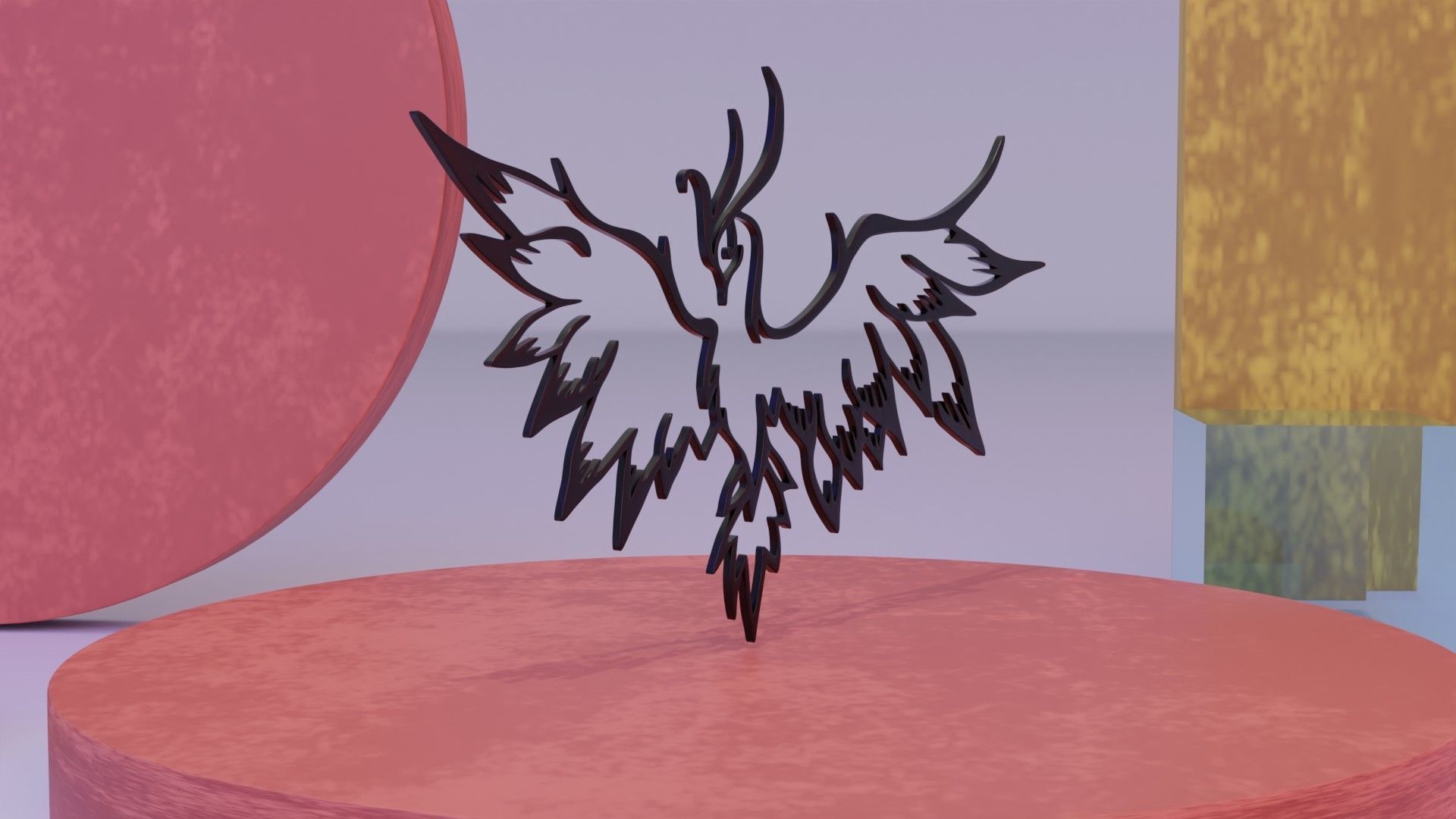 Phoenix - Immortal bird 04 Low-poly 3D model_10