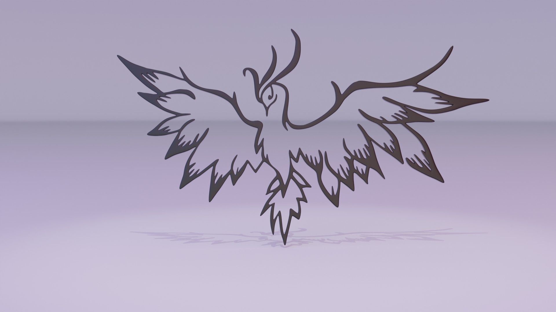 Phoenix - Immortal bird 04 Low-poly 3D model_17