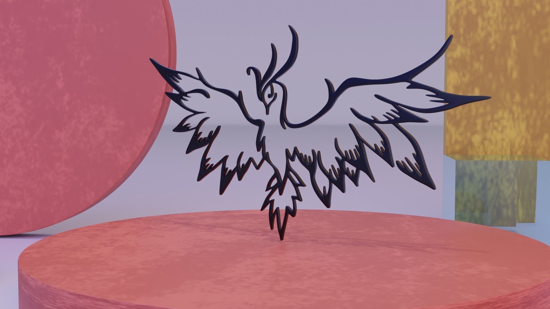 Phoenix - Immortal bird 04 Low-poly 3D model_5
