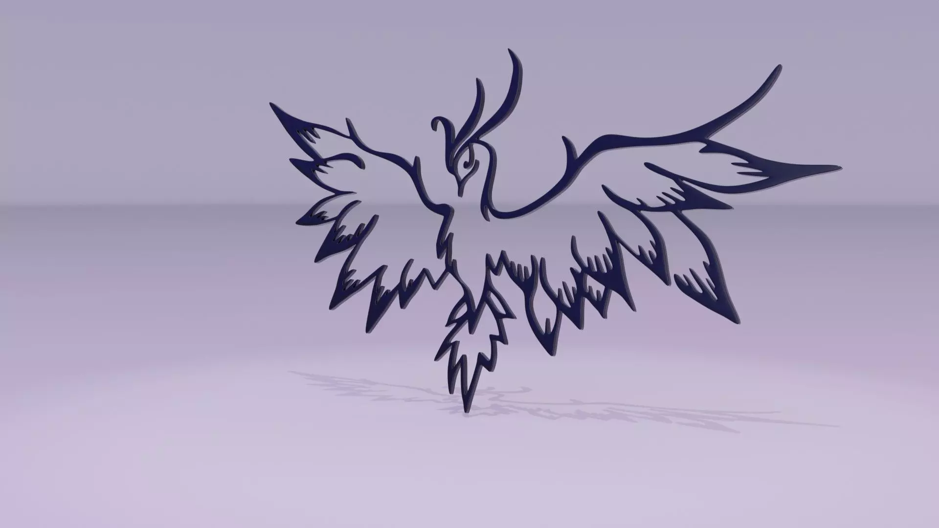 Phoenix - Immortal bird 04 Low-poly 3D model_0