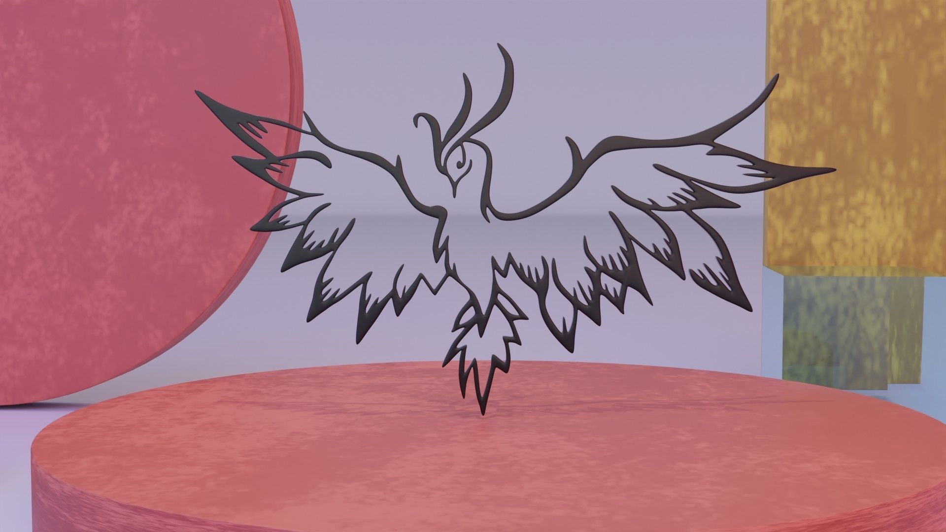 Phoenix - Immortal bird 04 Low-poly 3D model_7
