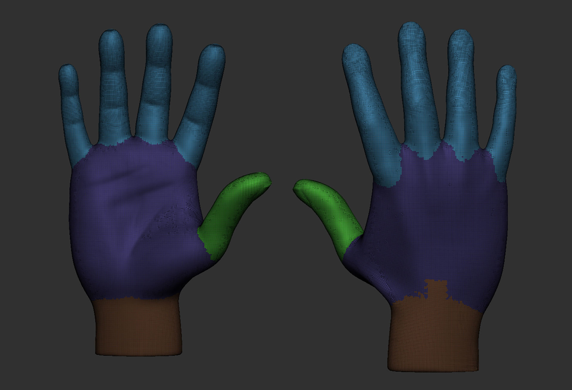Hand FBX human with two fingers 3D model_2
