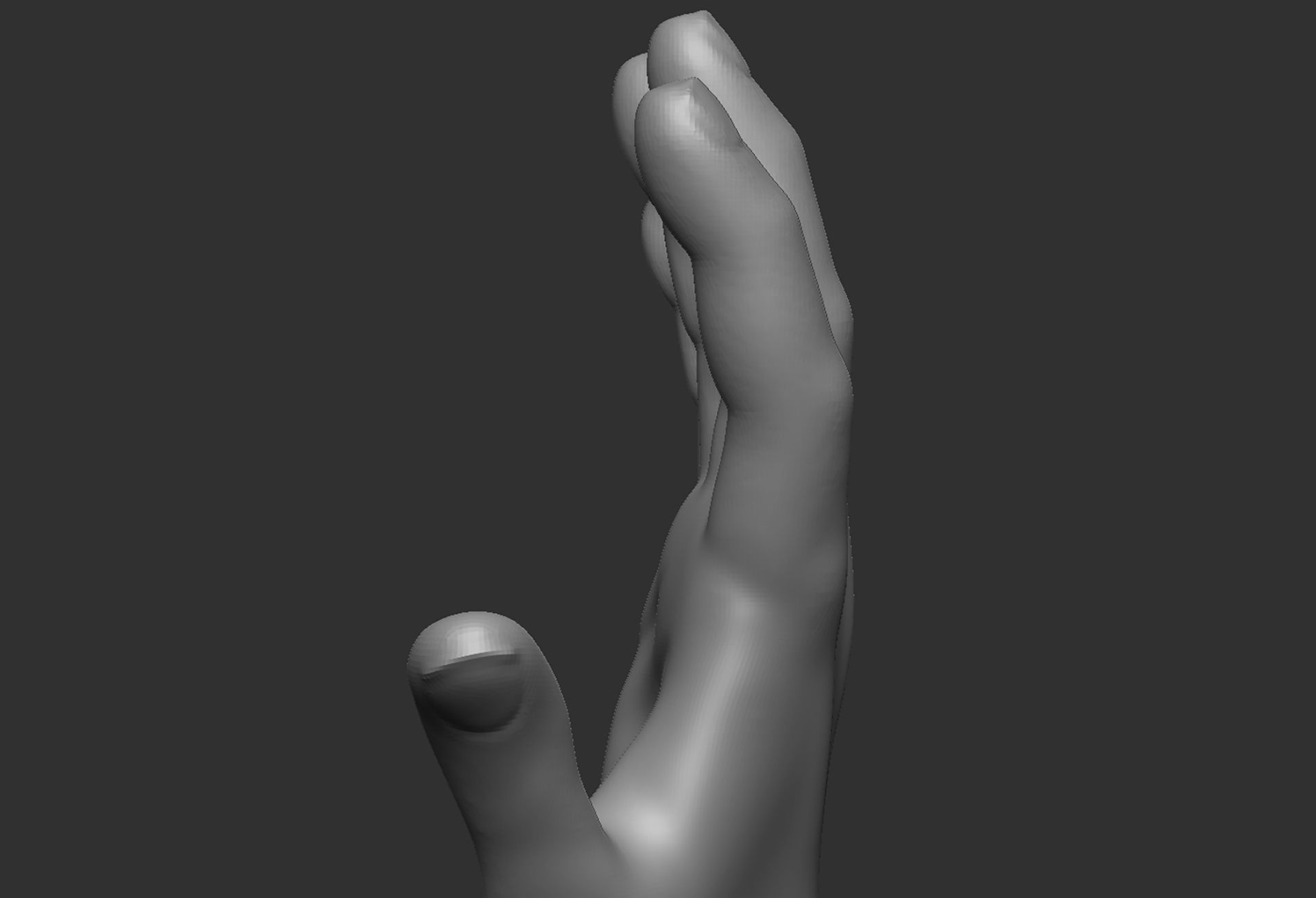 Hand FBX human with two fingers 3D model_5
