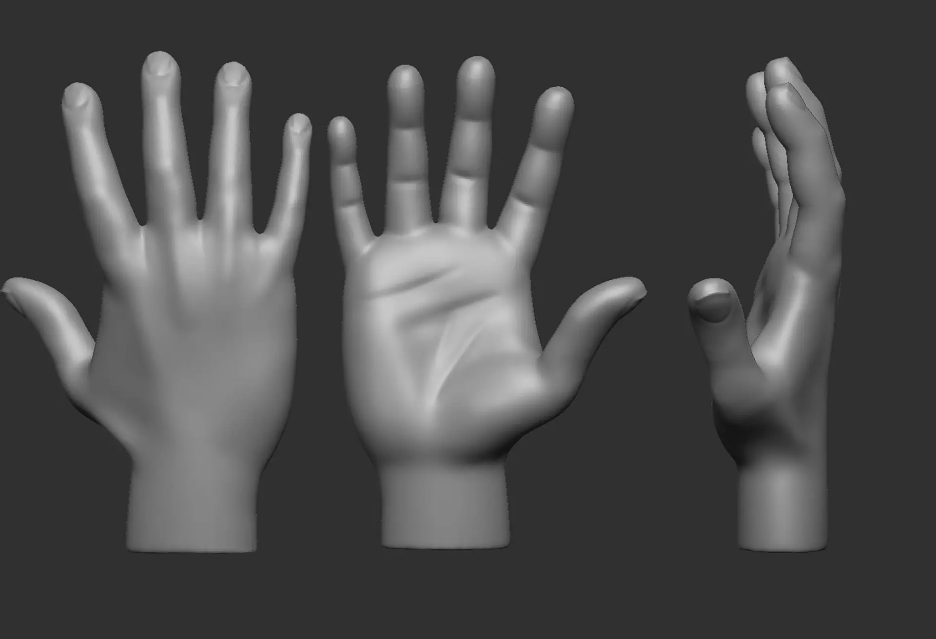 Hand FBX human with two fingers 3D model_0