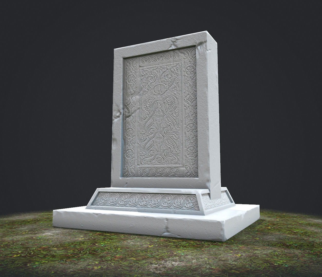 Stone Tablet Low-poly 3D model_1