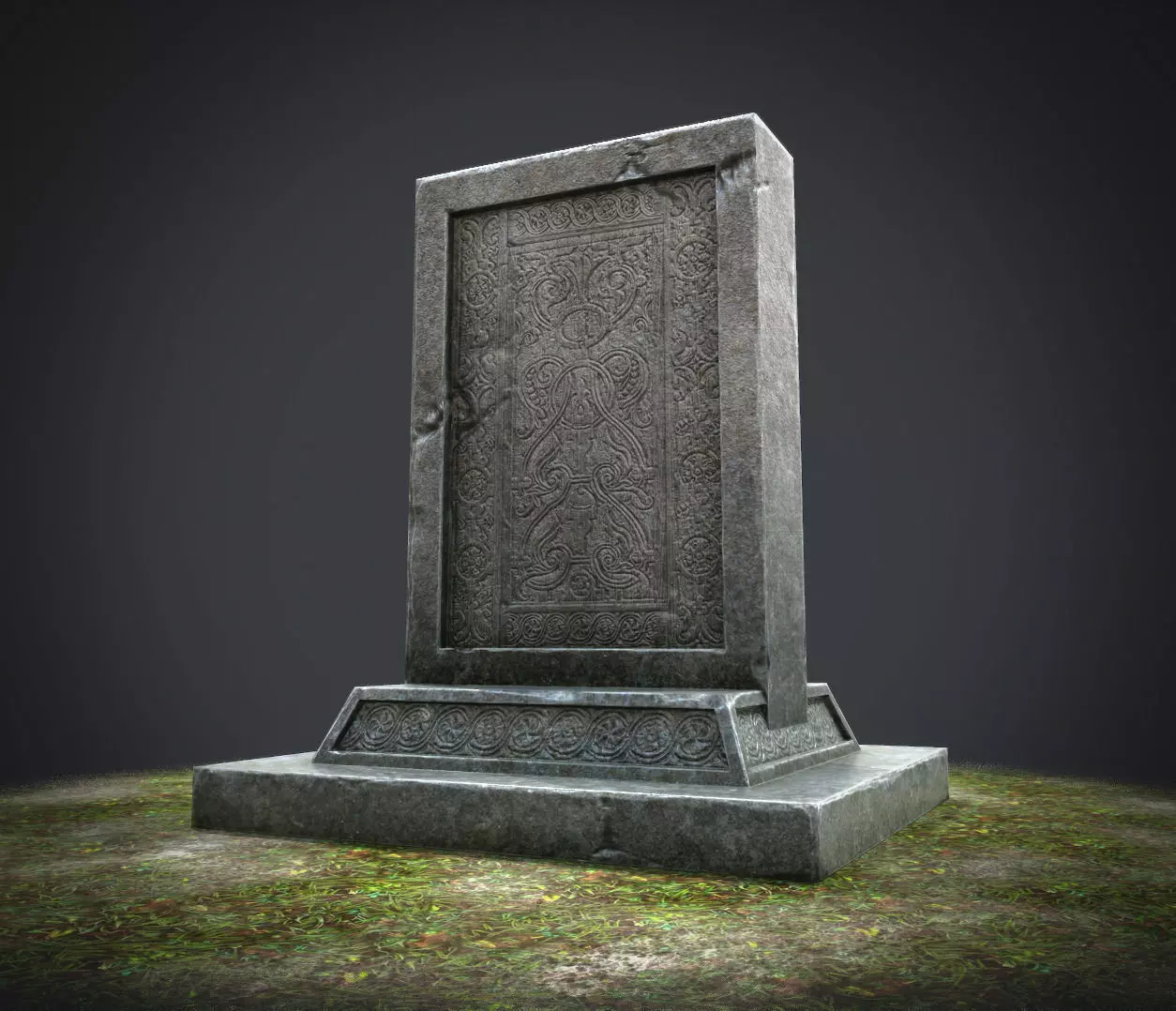 Stone Tablet Low-poly 3D model_0