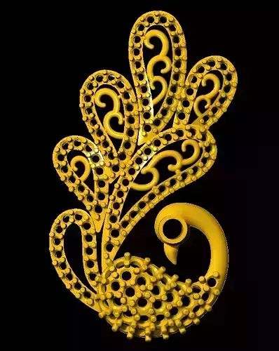 Sidepiece gold peacock