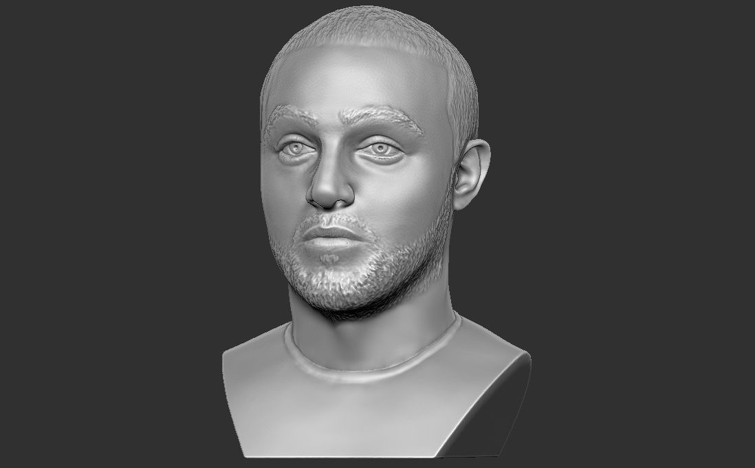 Mac Miller bust for 3D printing 3D print model_6