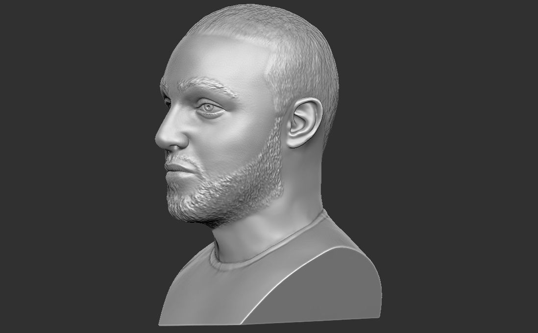 Mac Miller bust for 3D printing 3D print model_8