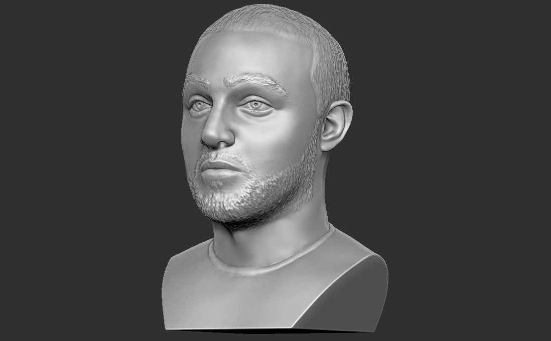 Mac Miller bust for 3D printing 3D print model_7