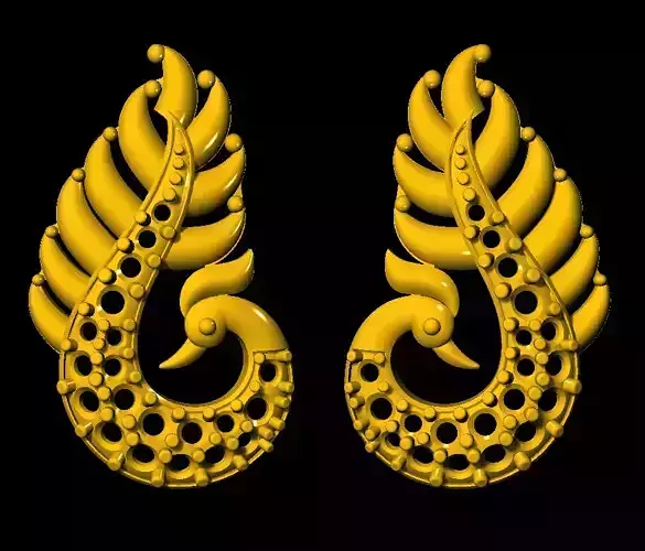 Sidepiece two golden earrings