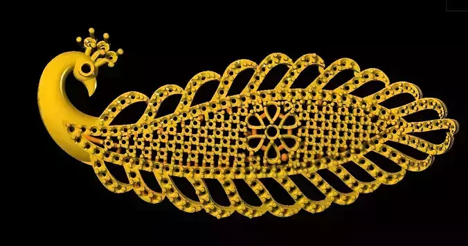 Sidepiece golden peacock