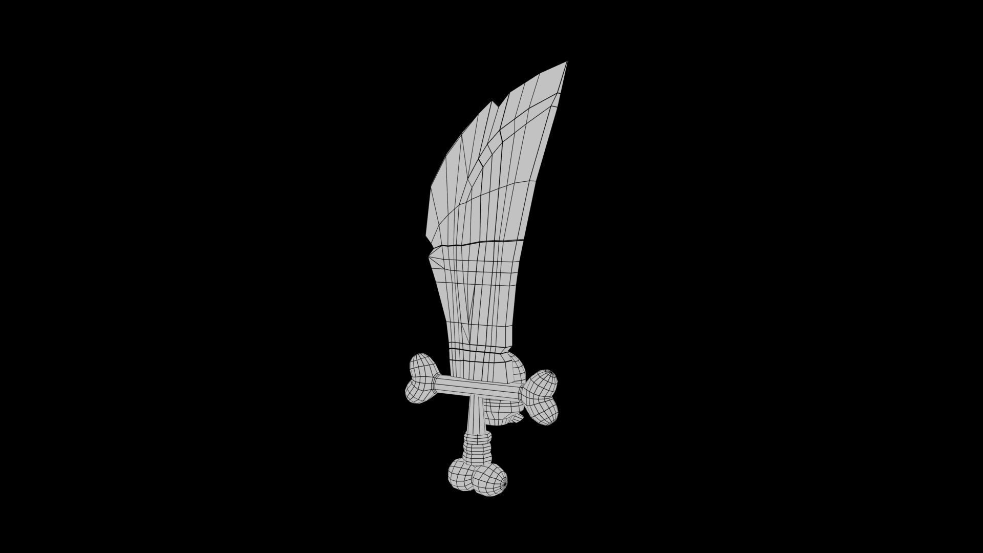 stylized axe Low-poly 3D model_8