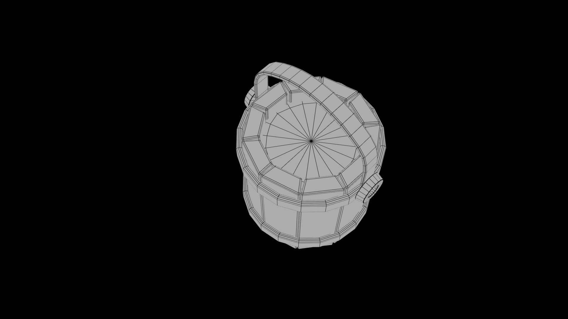  Stylized bucket Low-poly 3D model_8