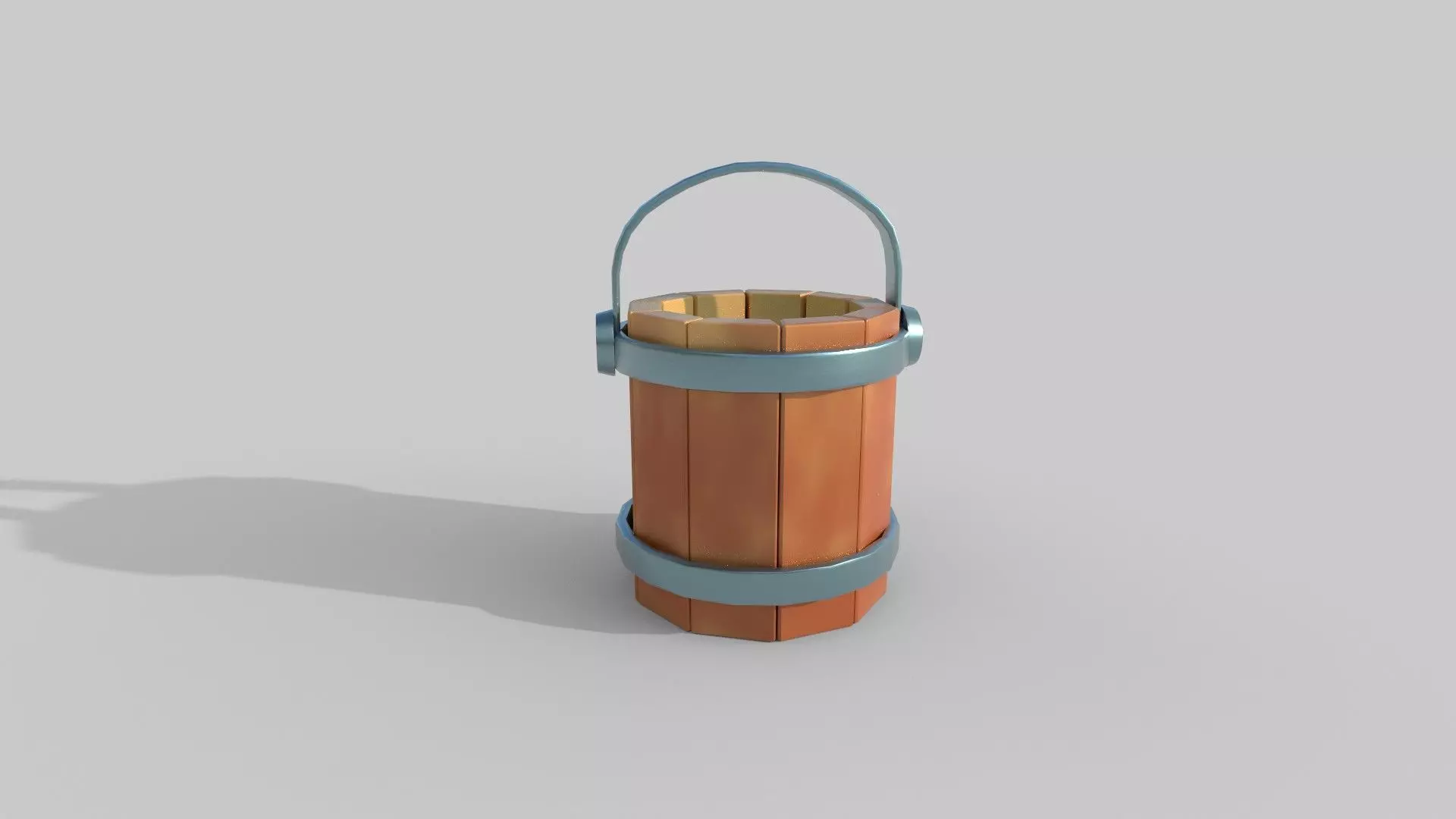  Stylized bucket Low-poly 3D model_0