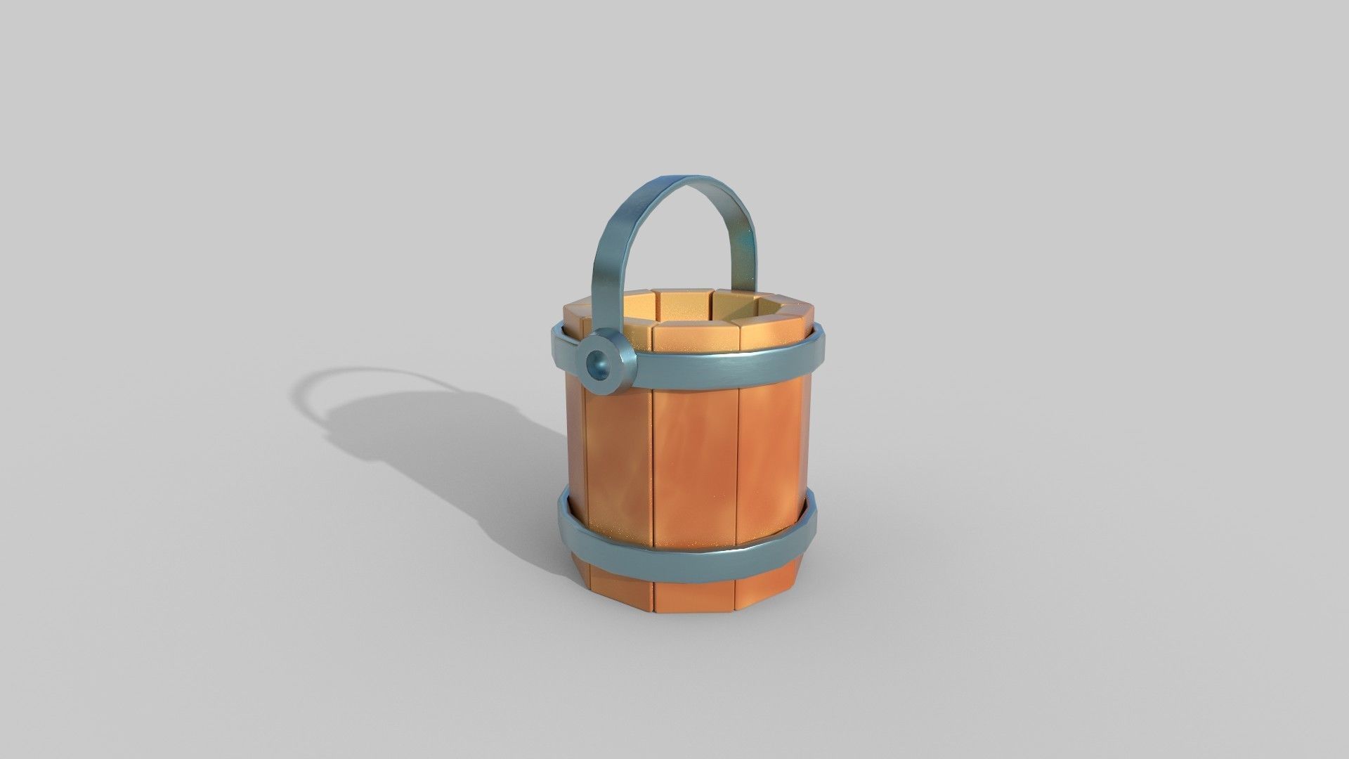  Stylized bucket Low-poly 3D model_1