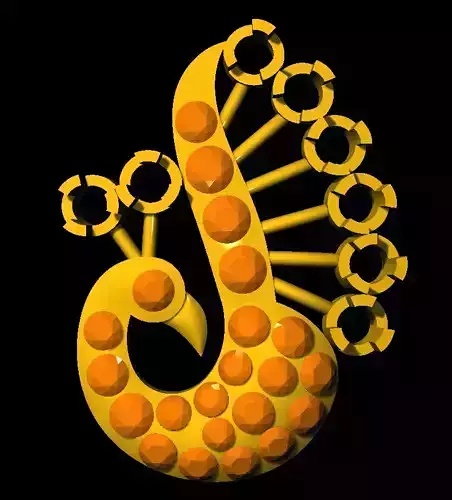 Sidepiece golden peacock