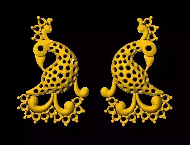 Sidepiece pair of earrings