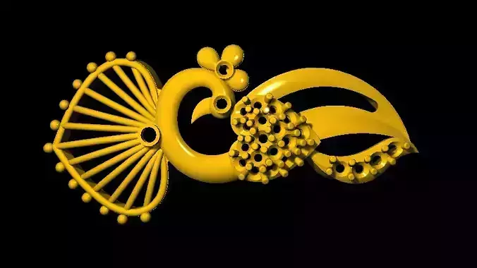 Sidepiece golden peacock