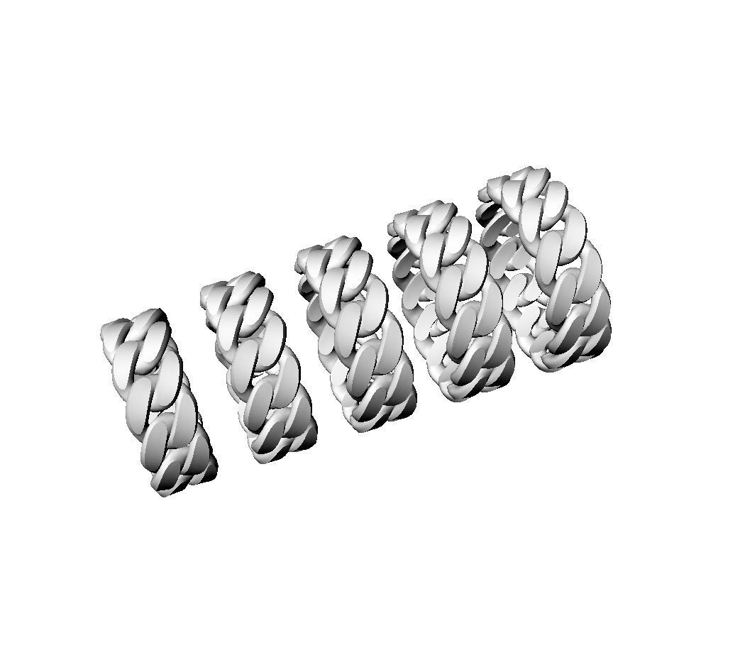 N166 Cuban ring T05 US6-10 3D print model_2