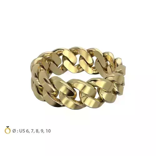 N166 Cuban ring T05 US6-10