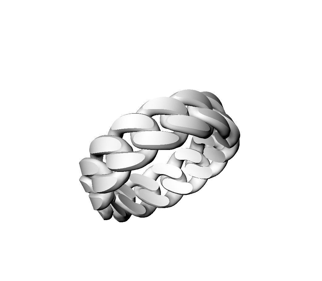 N166 Cuban ring T05 US6-10 3D print model_3