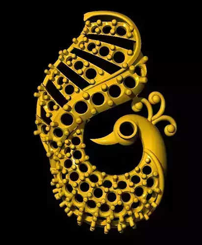 Sidepiece golden peacock