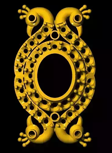 Sidepiece ornate golden circle