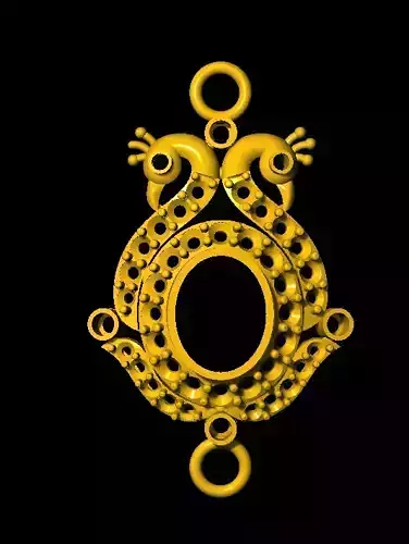 Sidepiece ornate gold pendant