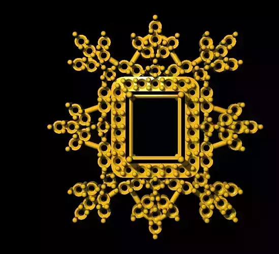 Sidepiece ornate gold frame