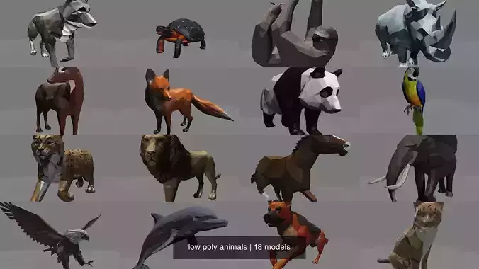 low poly animals turtle